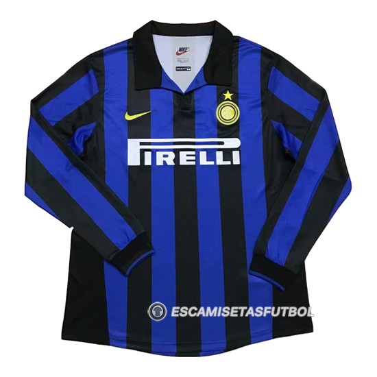 Camiseta Inter Milan 1ª Manga Larga Retro 1998 - Haga un click en la imagen para cerrar